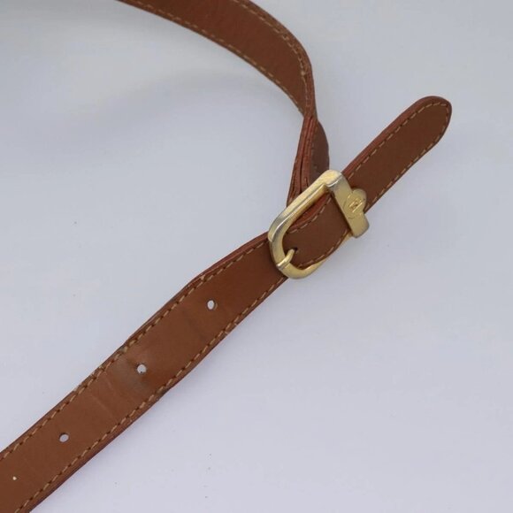 FENDI Pecan Canvas Shoulder Bag PVC Brown Black gold Auth yk18186 - Picture 8 of 16